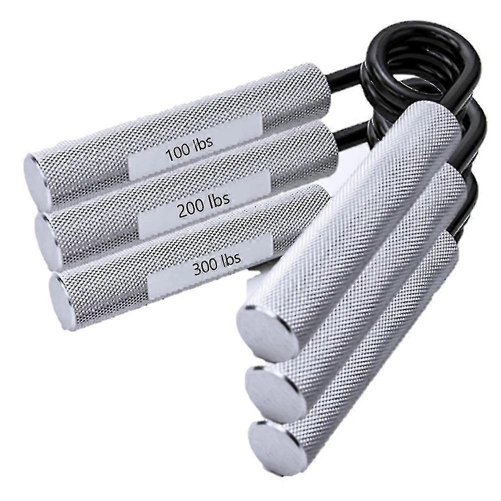 ハンドグリップ強化剤セット3個(100lb、200lb、300lb)メタルグリップストレングストレーナー手首&前腕Str