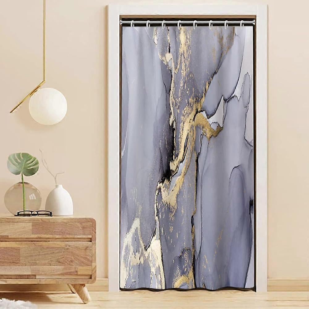 ستارة دش أرجواني فاتح ، زخرفة حمام رخامية مجردة فاخرة مقاومة للماء للأطفال بنات حديثة رمادي ذهبي رخام بوليستر نسيج حوض استحمام RV 