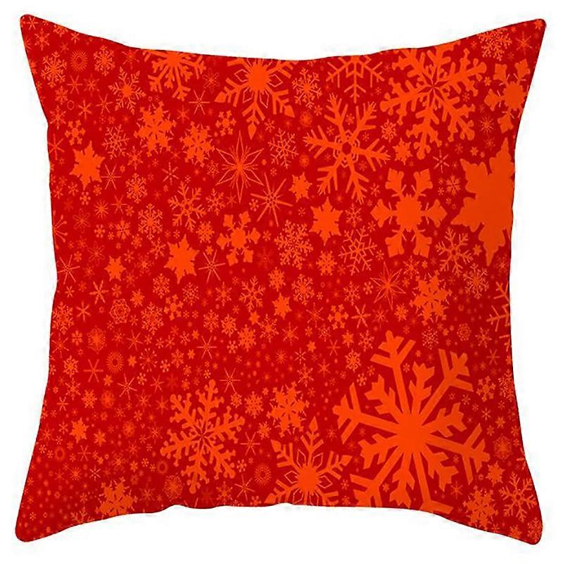 Red Christmas Theme Square Pillowcase Cushion Cover Home Bed Sofa Xmas Decor