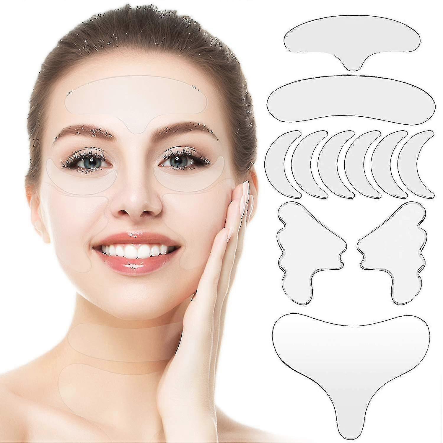 11pcs Facial Anti Wrinkle Patch, Anti Aging Facial, Anti Wrinkle Pad, Reusable Wrinkle Remover Patch, Reducing And Smoothing Wrinkles Around Forehead