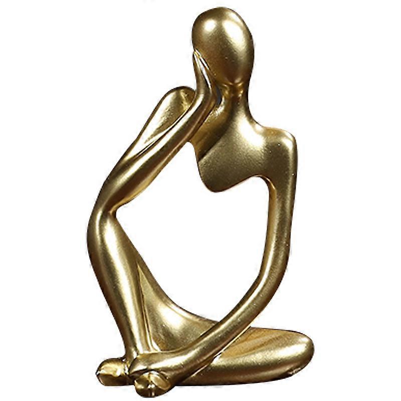 Gold Thinker Statue Decor  Abstract