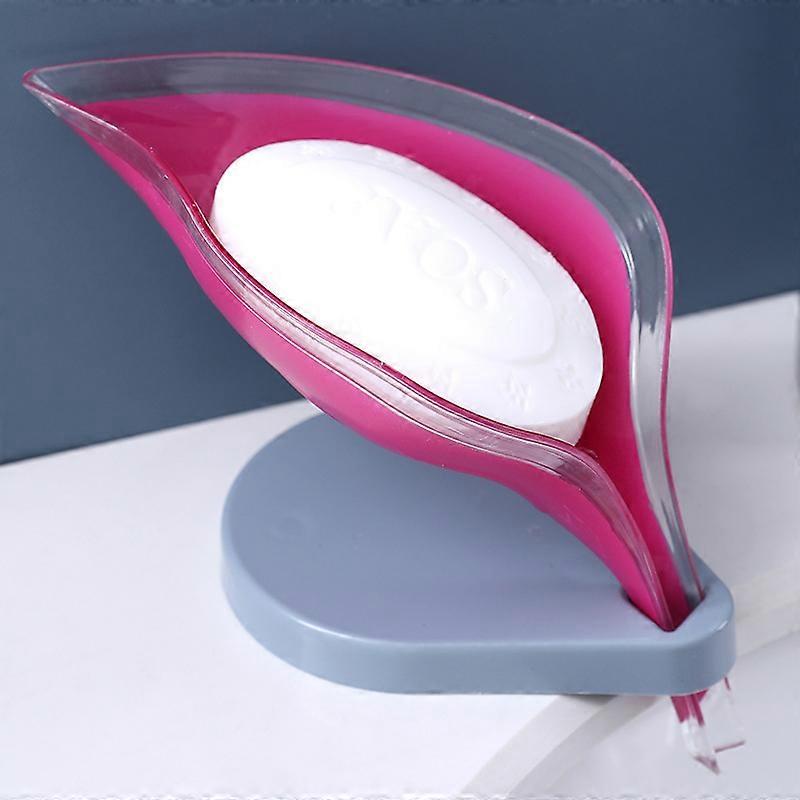 1pc Leaf Soap Dish Holder Shelf Suction Cup