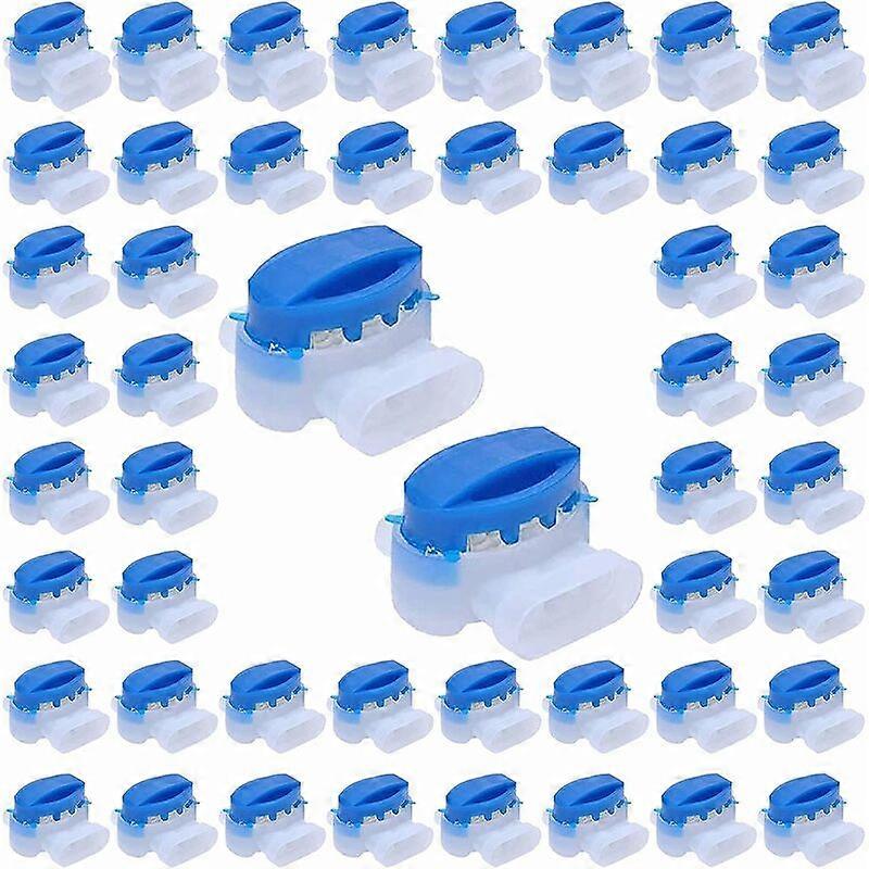 50 Pieces Resin Filled Cable Connectors, 314 Connectors for Automower Robot Lawn Mower, Blue