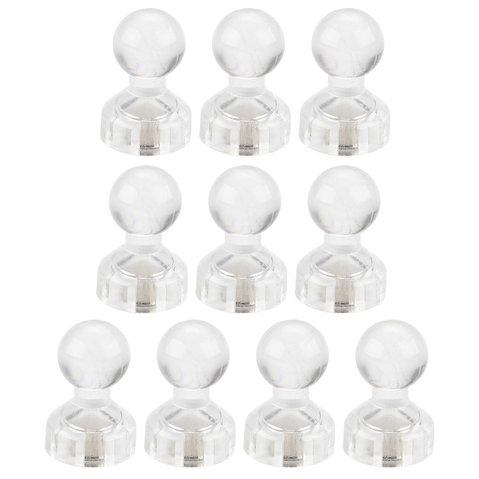 10Pcs Magnetic Push Pins Strong Suction Multi-purpose Mini Colorful Transparent Refrigerator Magnets Thumbtacks for School KAESI