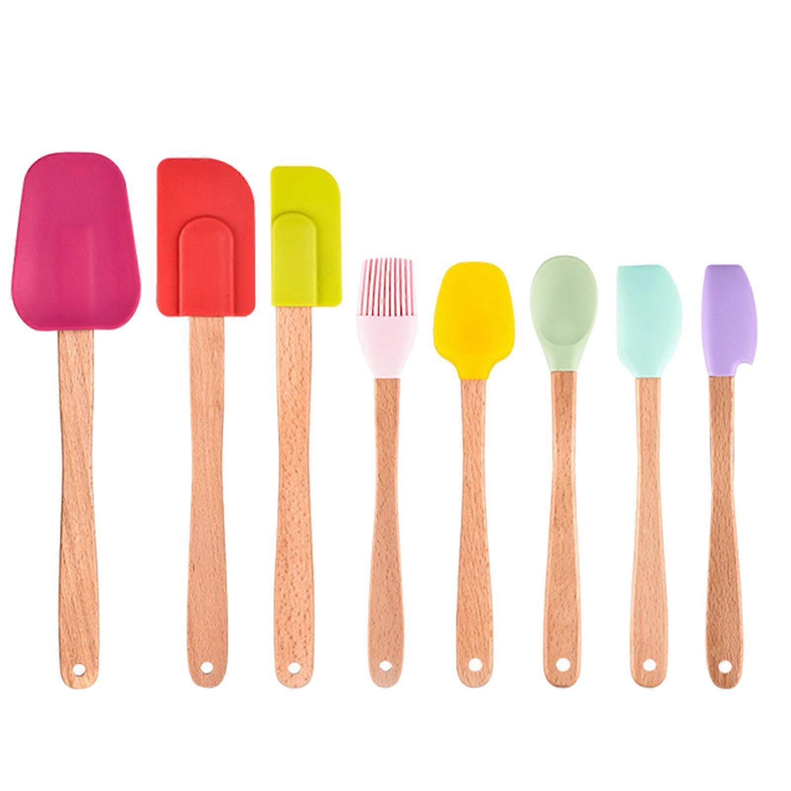 1 Set Bakeware Sets Heat-resistant Food Grade Wooden Handle Undeformable Flexible Baking Eco-friendly Smooth Edge Cake Utensils for Bakery KAESI