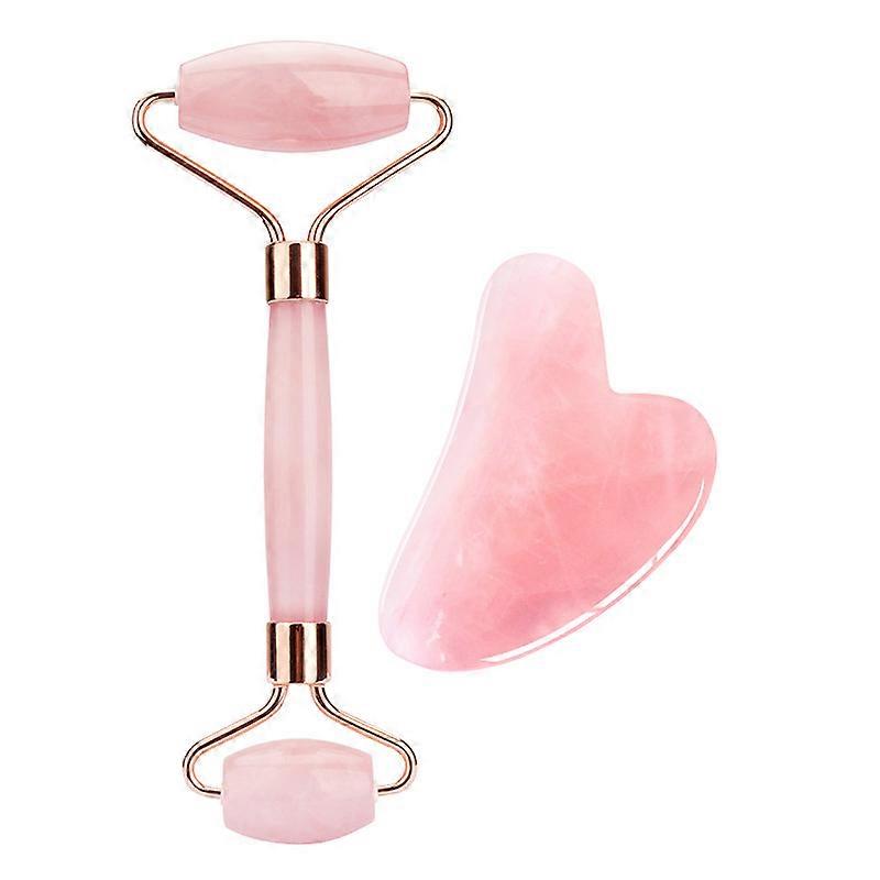 Rose Quartz Face Roller And Gua Sha Set