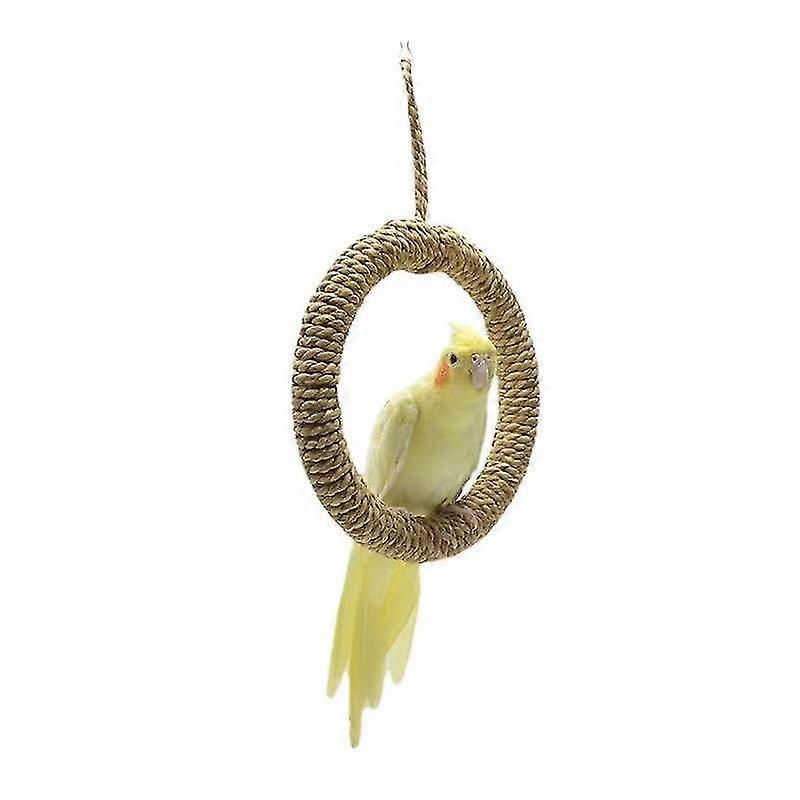 Parrot Toy Handmade Grass Rope Climbing Ring Swing