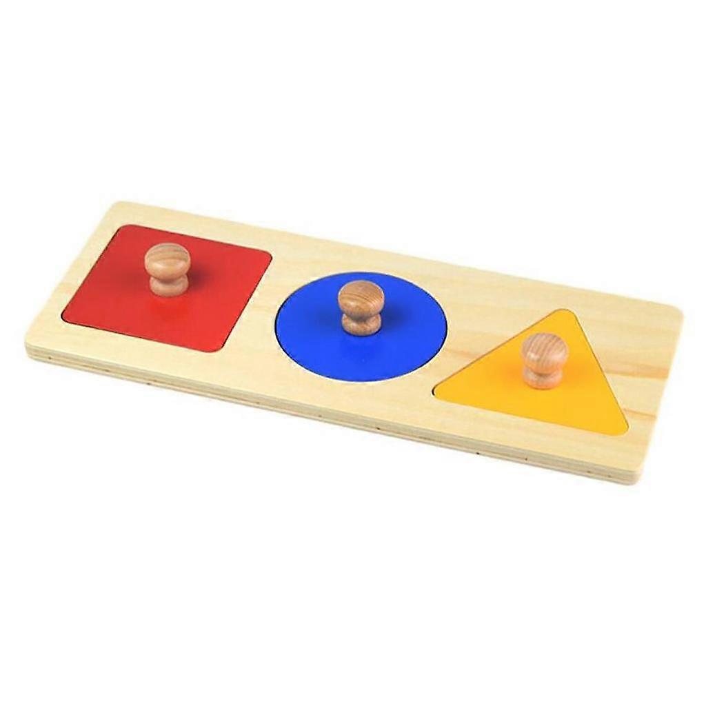Wood Geometry Shape Sorting Matching Puzzle Fun Motor Skill Toys Style A