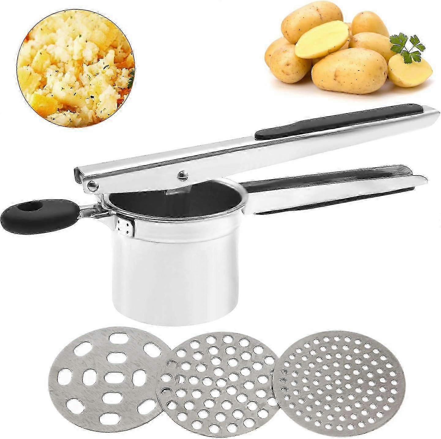 Potato Press Made Of Stainless Steel Spaetzle Press Professional Spaetzle Chef With 3 Perforated Discs
