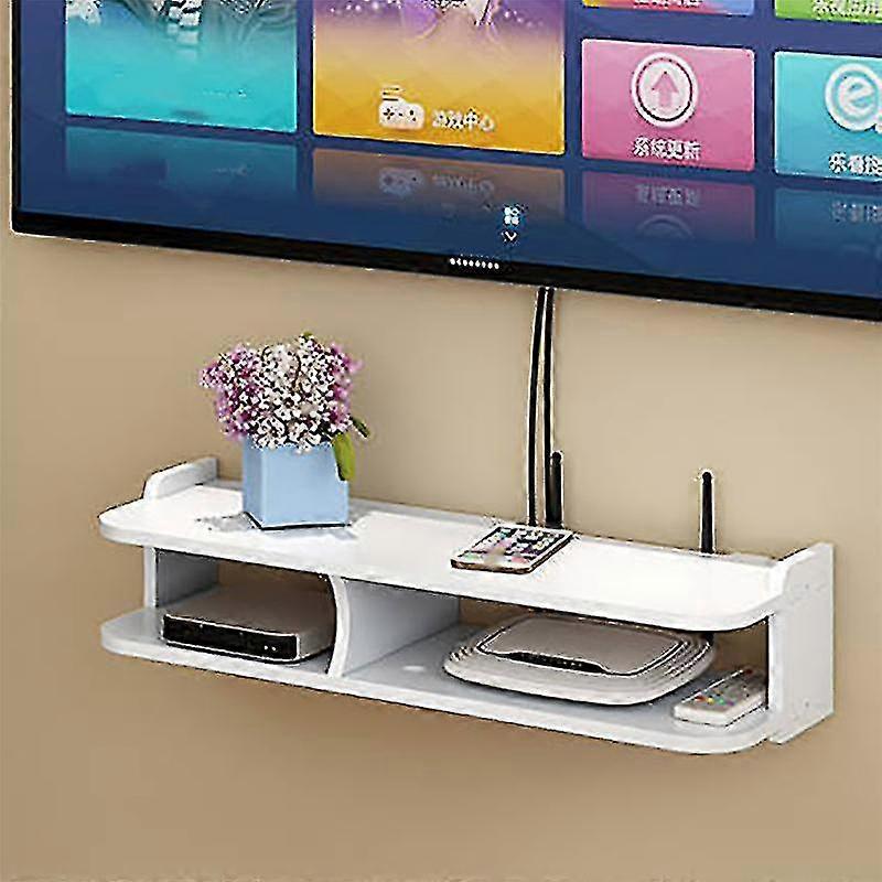 Wifi Router Tv Box Shelf Organizer Living Room Wall Mounted 2 Layer Drawerholders