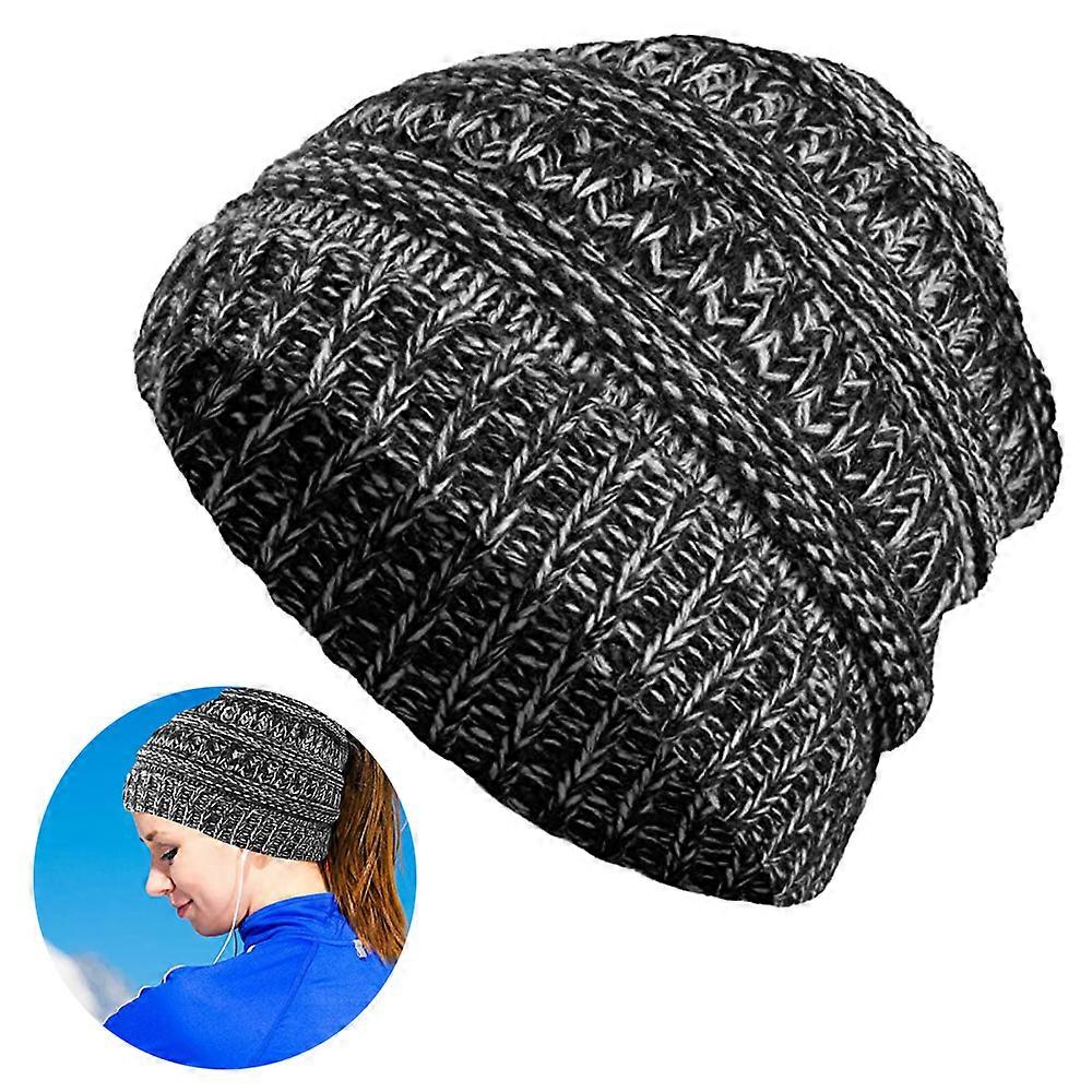 1 pcs Ponytail Messy Bun Tail Women's Solid Ribbed Hat Cap Empty Top Knitted Woolen Hat