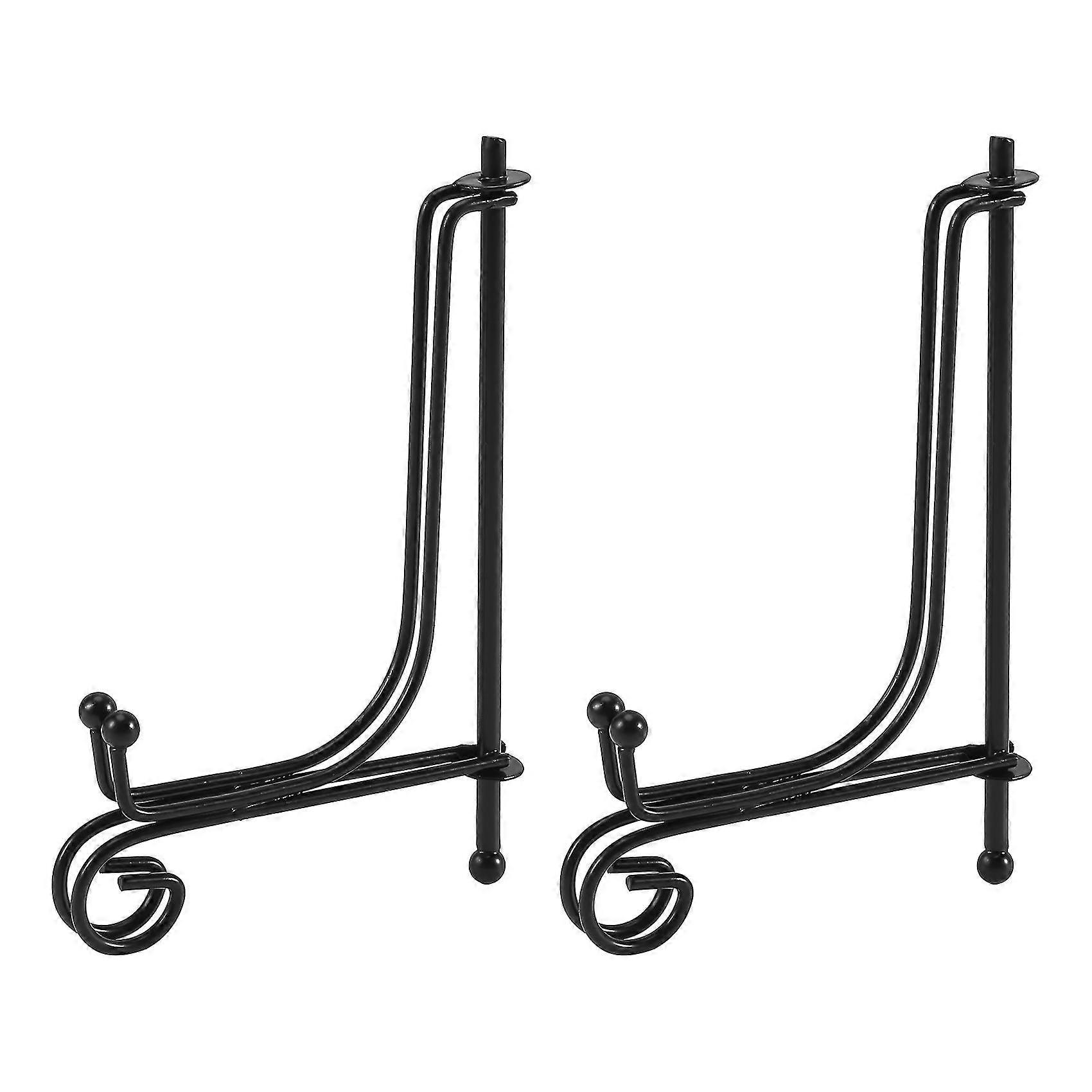 (2 Pack)Iron Display Stand, Black Iron Easel Plate Display Photo Holder Stand, Displays Picture Fra