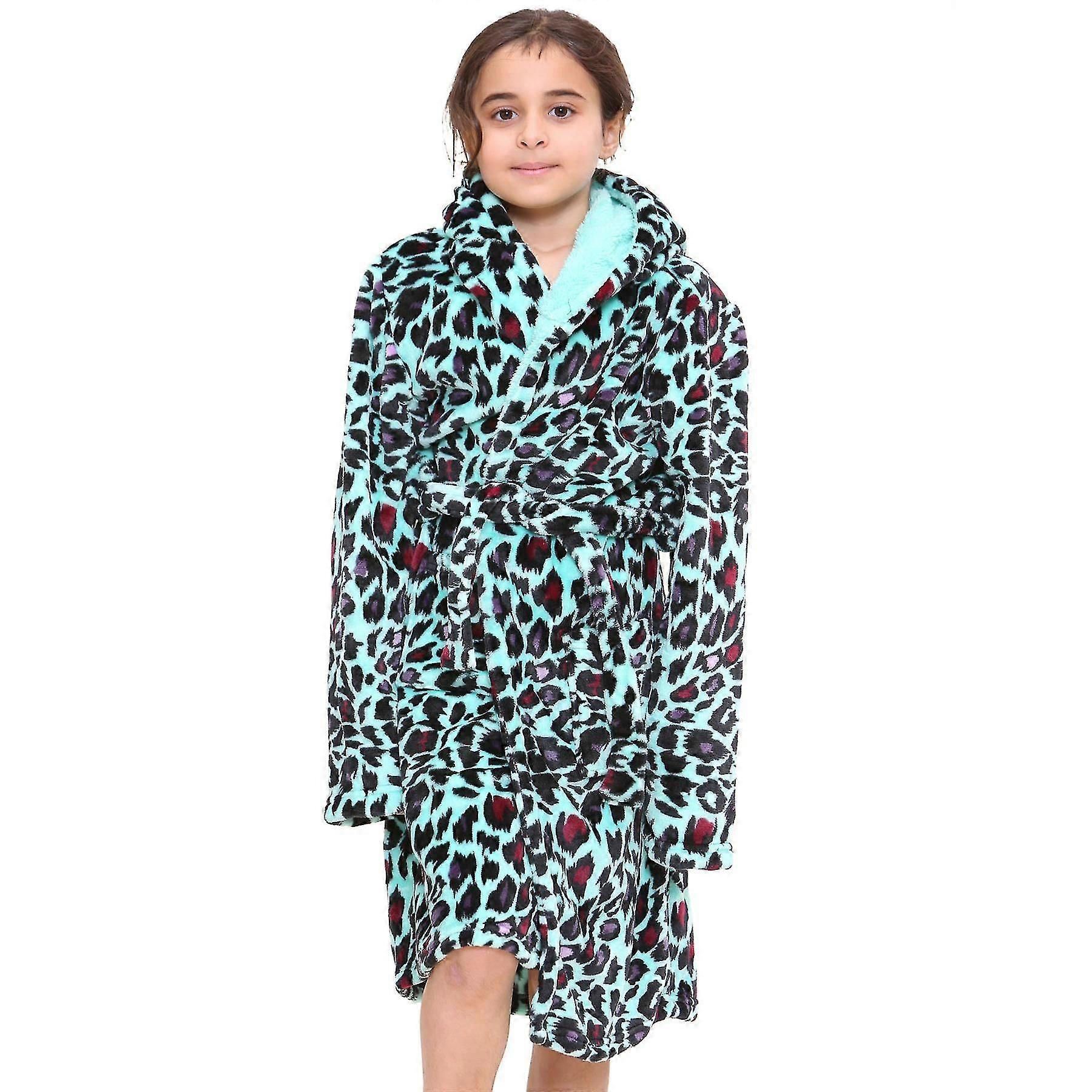 Filles Leopard Print Soft Baby Rose Robe à capuche