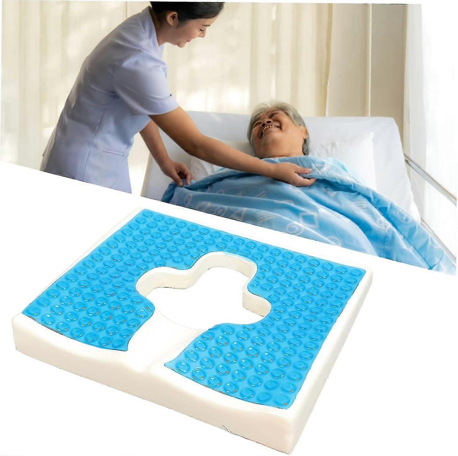 プレミアム褥瘡防止クッション - T字型の開口部と三角形の斜面デザインの褥瘡の痛みを和らげる