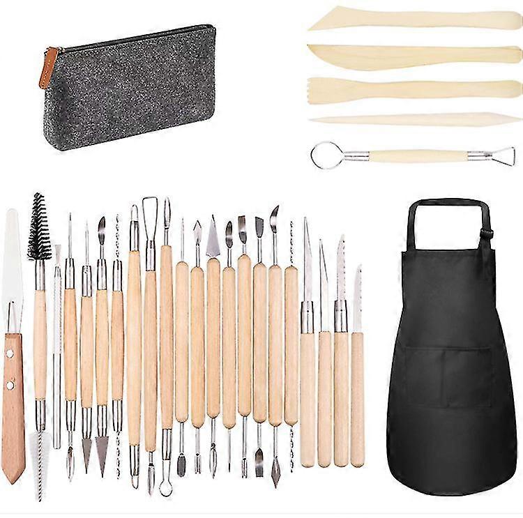29pcs Polymer Clay Tools Modeling Clay Sculpting Tools Kits For Pottery Sculpture Wooden Dotting Tools