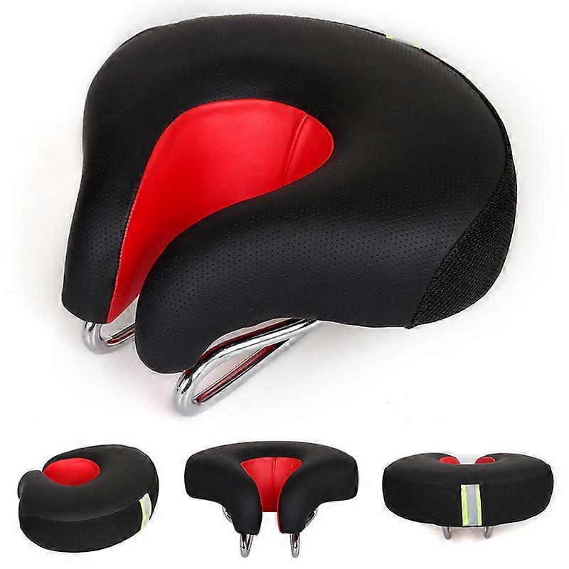 Comfortable Ergonomic Shockproof Mountain Bike Saddle Red