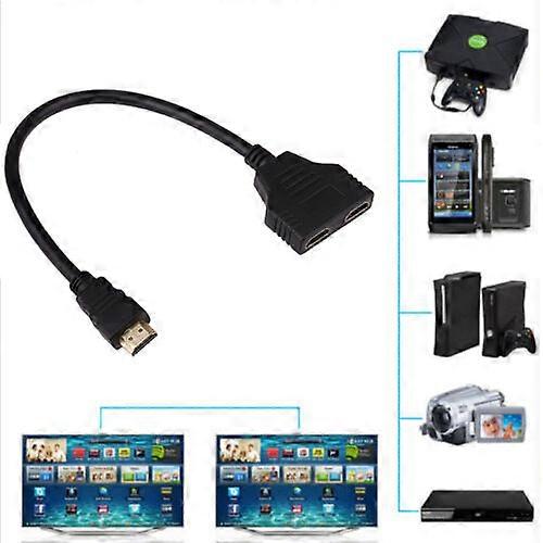 HDMI Splitter Adapter Kabel 1 Input 2 Output voor Office monitor pc laptop 1080p