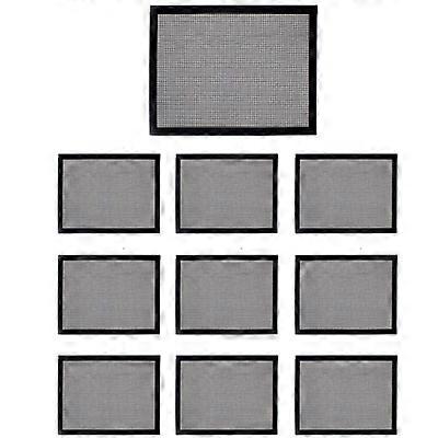 10 pcs grid barbecue mat, Teflon high temperature resistant grid BBQ mat