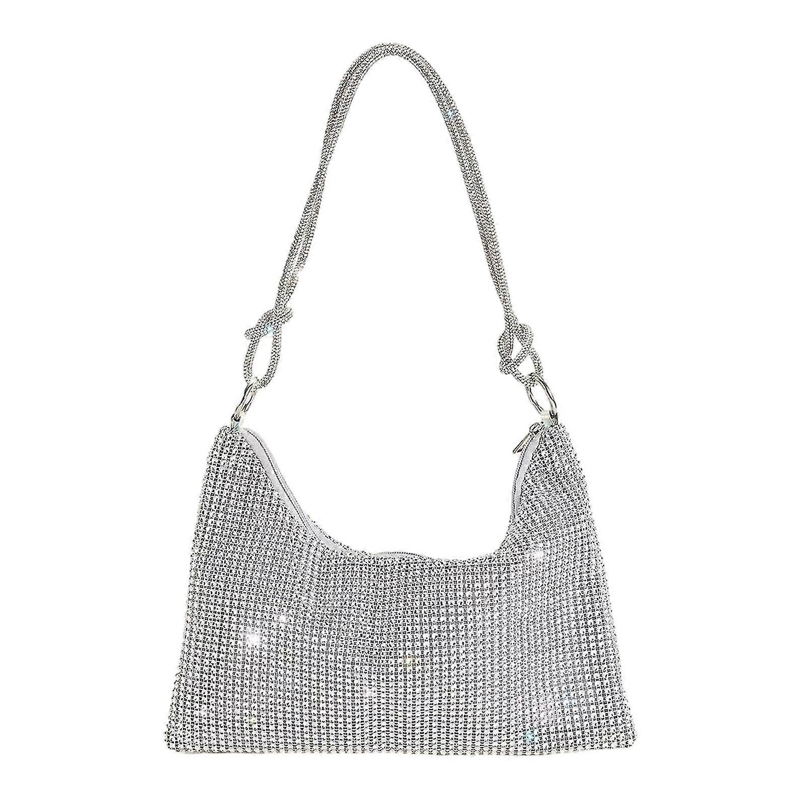 Women's Sparkly Rhinestone Handbag Portable Large Capacity Clutchs For Party Zekai