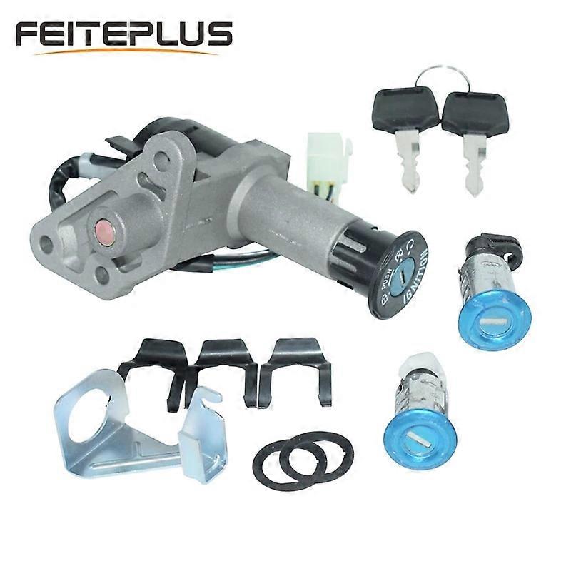 Motorcycle Ignition Switch Key Set Kit For GY6 125cc 150cc Moped Scooter 4 Pin Plug Chinese Scooter Parts