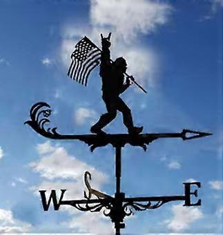 Metal Weather Vane Decoration, Direction Anemometer and Stainless Steel Direction Indicator Metal Decorations Gift for Outdoor Roof Garden Weather Van