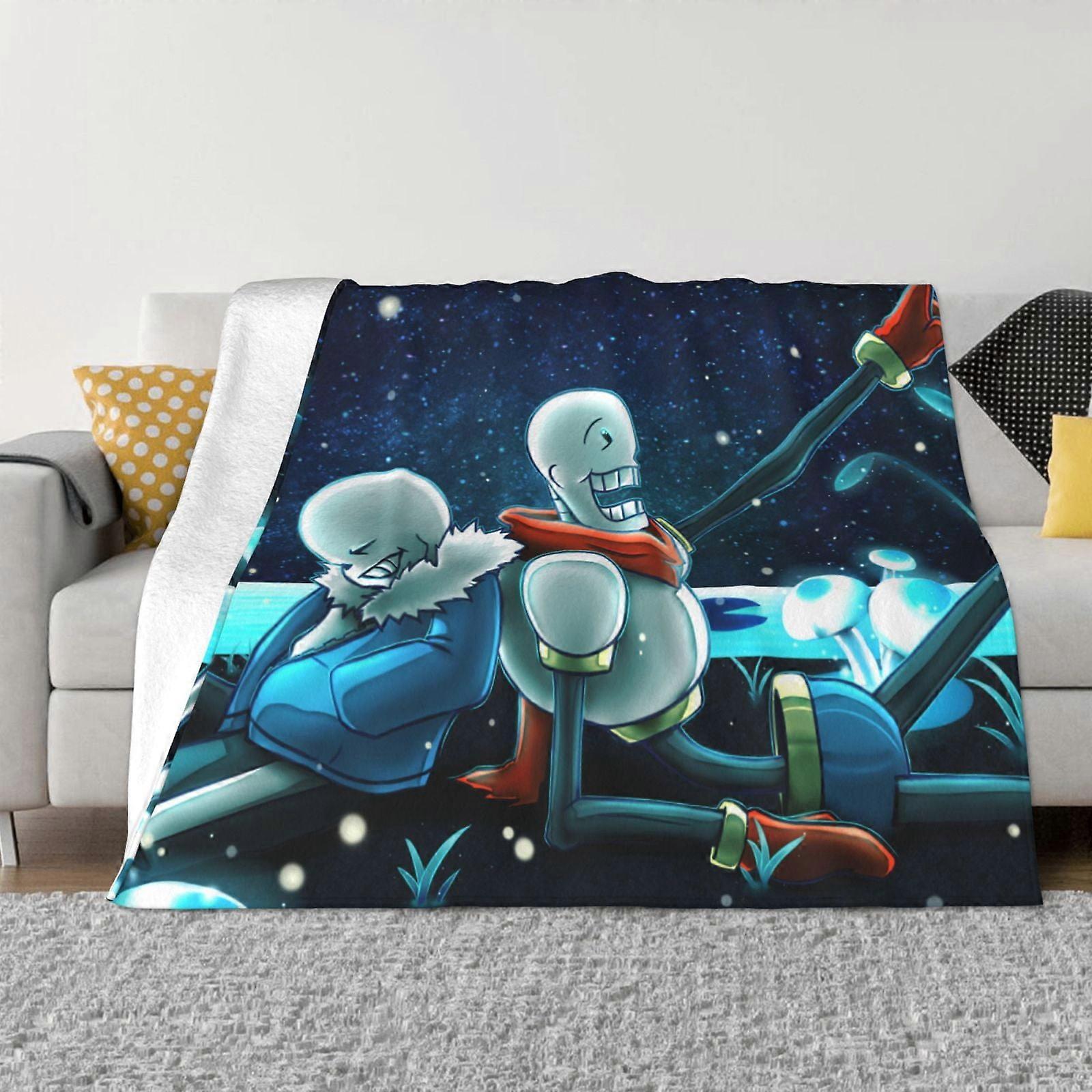 Undertale Sans Papyrus Blanket Cozy Ultra-Soft Micro Flannel Fleece Throw Blanket For Kids Adult Fuzzy Blanket 40" x-KDE49135fr