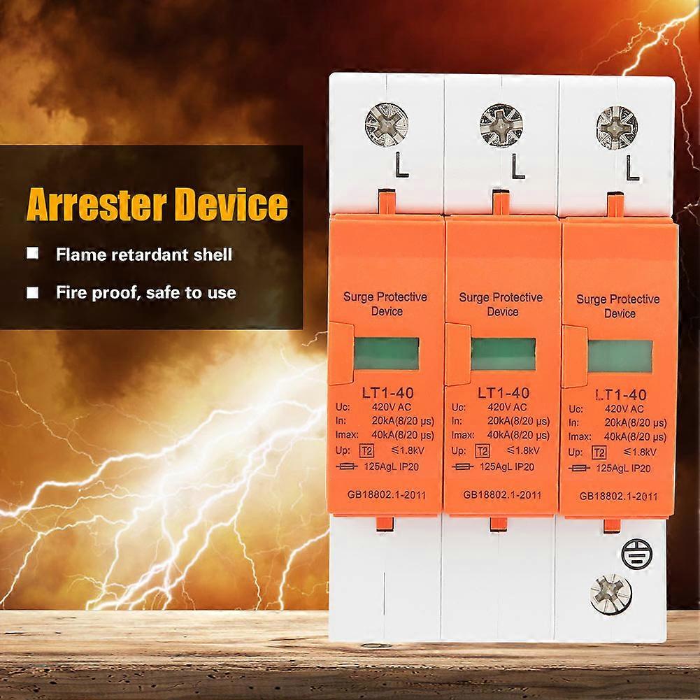 Surge Protective Low Voltage Arrester Device 20kA-40kA 420vAC for Home Use
