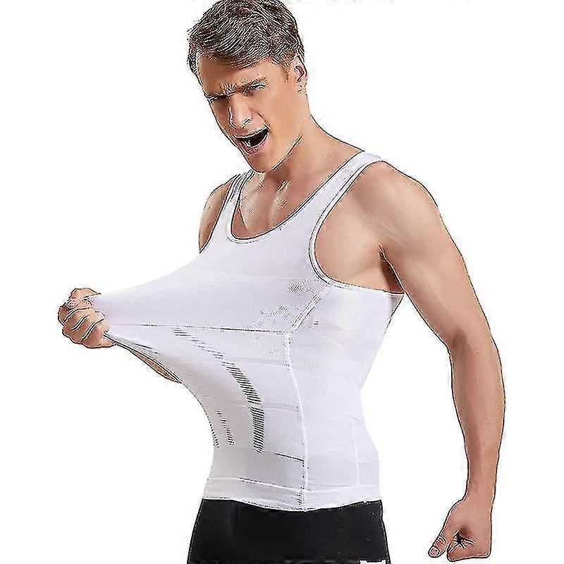 Men Gynecomastia Compression Shirt Waist Trainer Slimming Underwear Body Shaper Belly Control Slim Undershirt-c