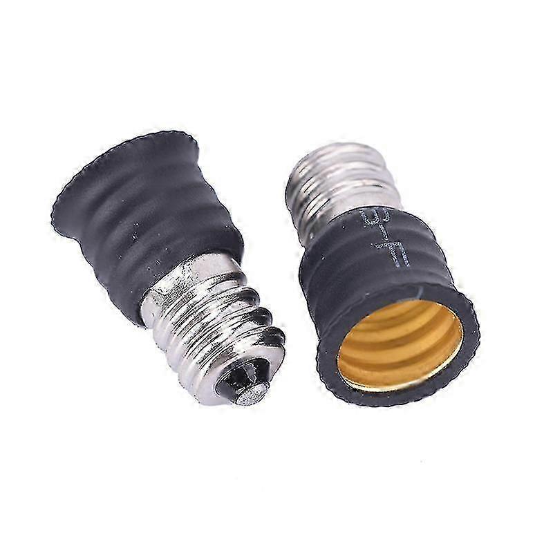 2pcs Black E12 To E14 Bulb Converter Led Light Holder Lamp Adapter Socket