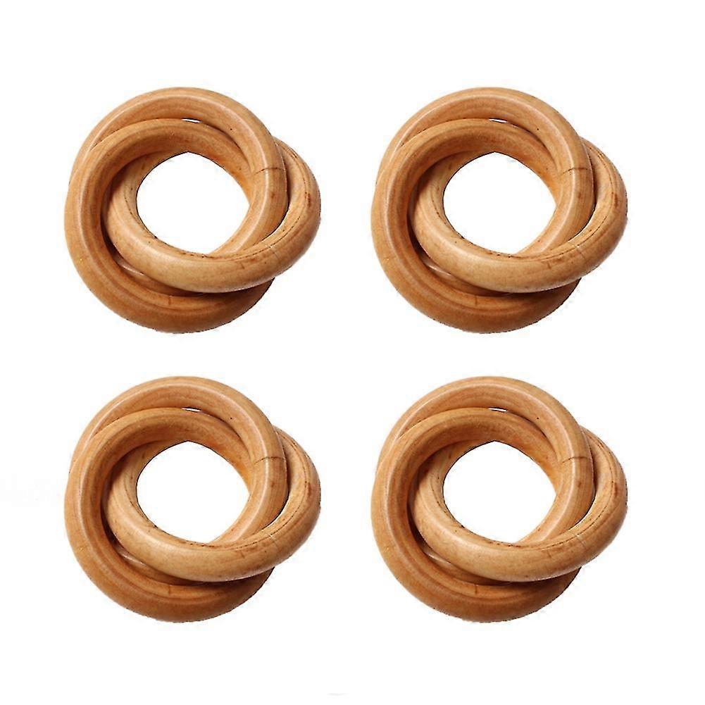 Lot de 4 ronds de serviette en bois, cercles en bois pour boucles de serviette en macramé, porte-ronds de serviette pour ferme