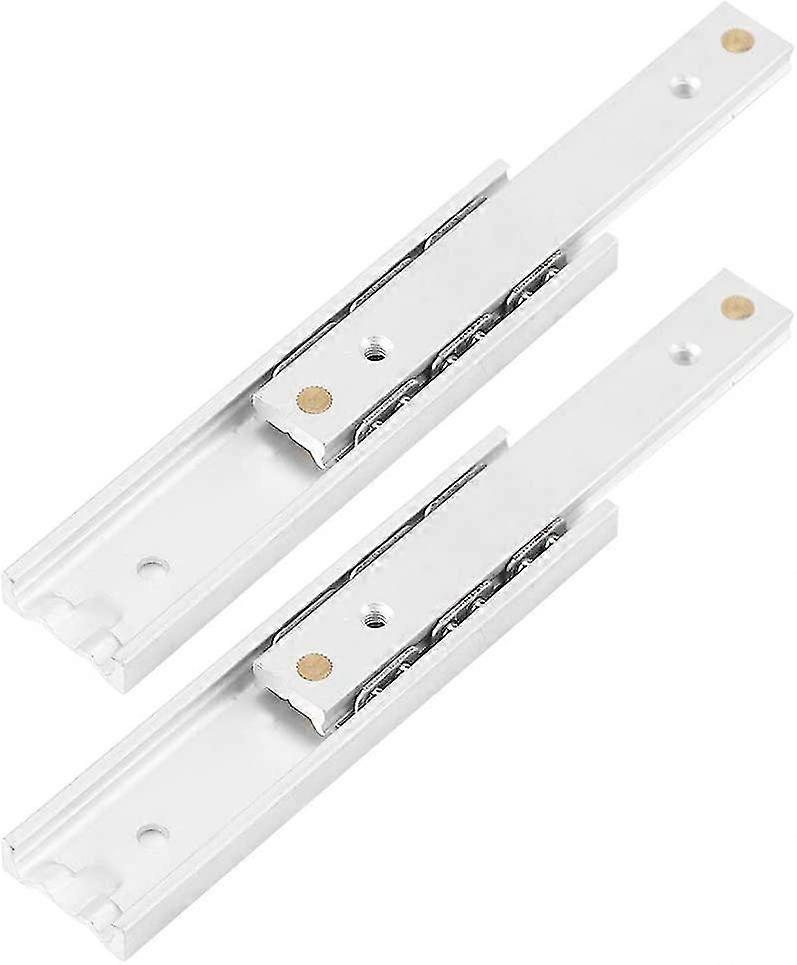 2pcs Aluminum Alloy Heavy Duty Ball Bearing Drawer Slides Durable Telescopic Rail Smooth Slide For Cabinet Drawer(140mm)