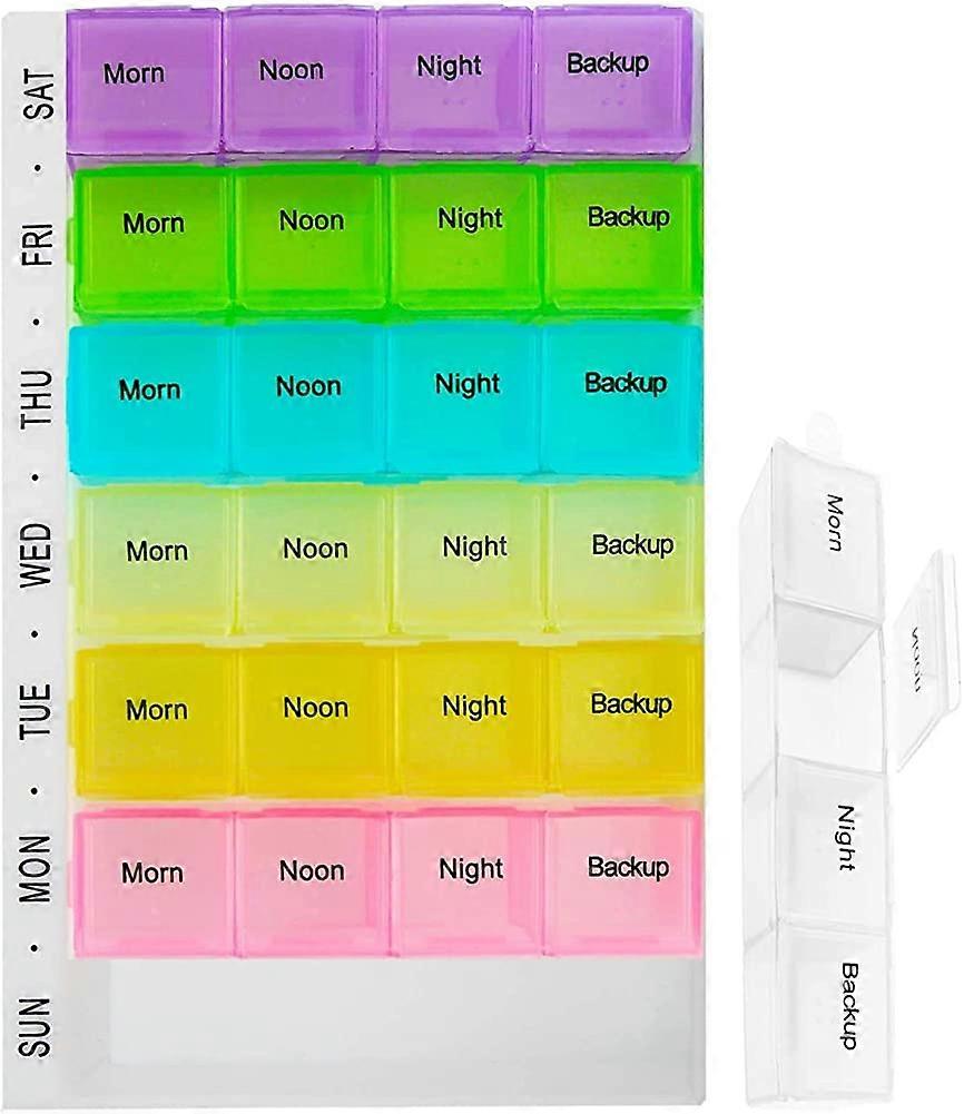 Organiser 7 Days 28 Compartments Pill Dispenser Reminder Storage Case