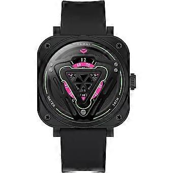 Relógios masculinos e femininos, SKM-7100 Wormhole Concept Relógio de casal criativo à prova d'água ultrafino Runway Students Trendy Sports Watch Black-7100