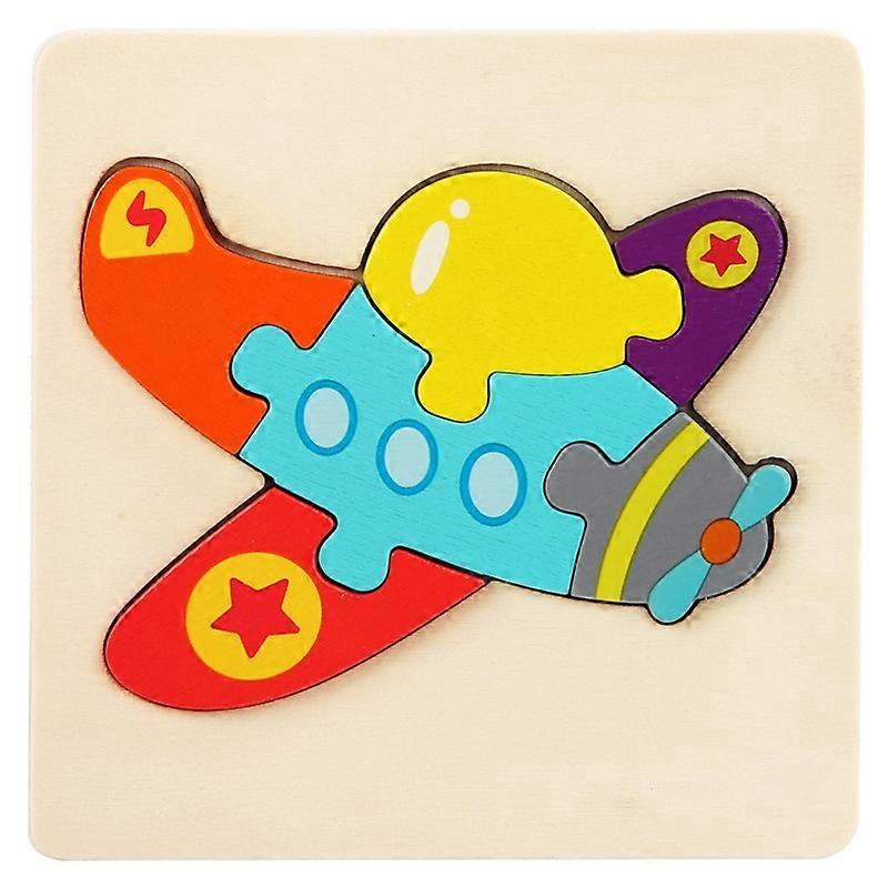 5 PCS Children Wooden Three-dimensional Puzzle(Plane)