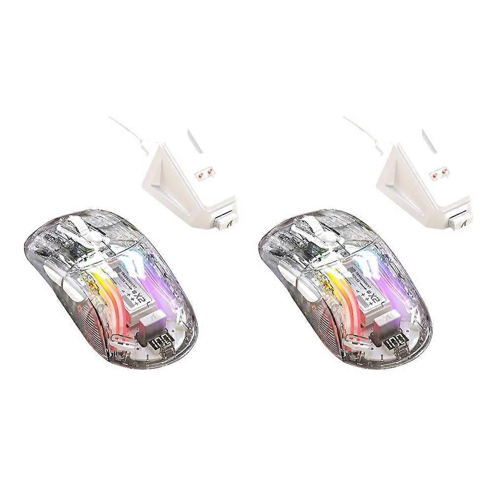 Rechargeable Wireless Mouse RGB Light Transparent Shell Bluetooth Mouse with 2.4GHz USB Gaming Wireless Mouse Laptop Accessories Mice & Trackballs
