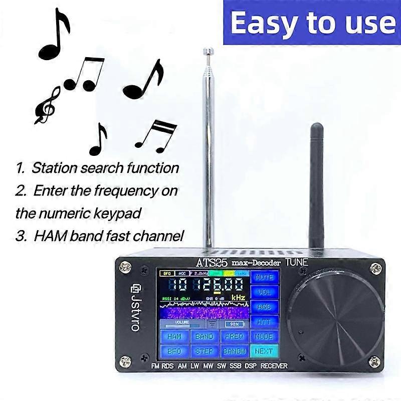 New ATS25Max RDS Function Decoder Si4732 Full-Band Radio Receiver with Spectrum Scanning DSP Receiver