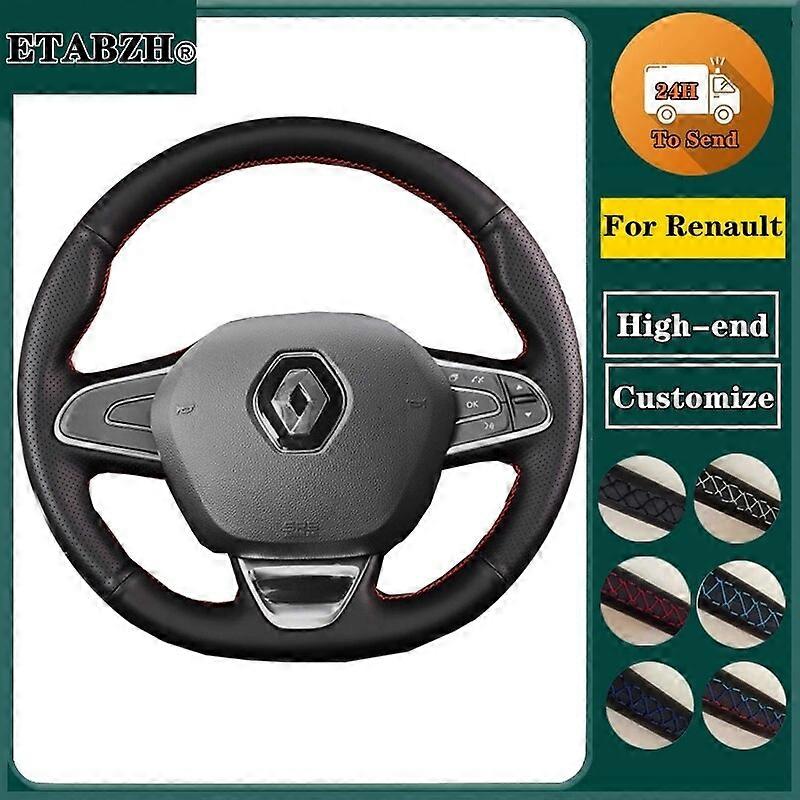 Πλεξούδα αυτοκίνητο τιμόνι κάλυμμα για Renault Megane 4 MK IV Kadjar Koleos Talisman Scenic 2016 Περιτύλιγμα τιμονιού Αξεσουάρ αυτοκινήτων Τιμόνι οχήματος