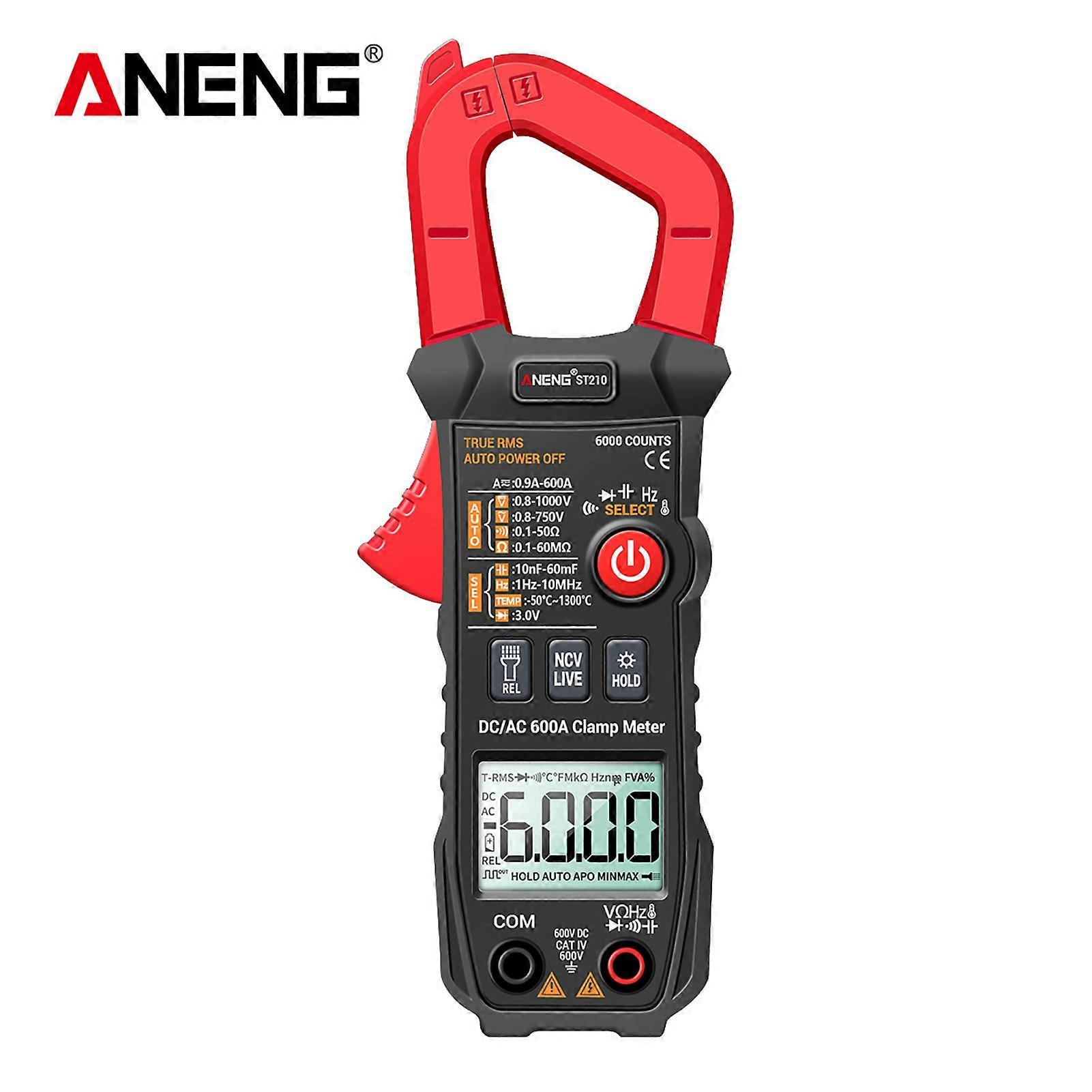 Digital Clamp Meter AC/DC Current Clamp True-RMS Multimeter Auto-Ranging Multi Tester with Amp Volt Ohm Resistance Capacitance Continuity Diode Temper