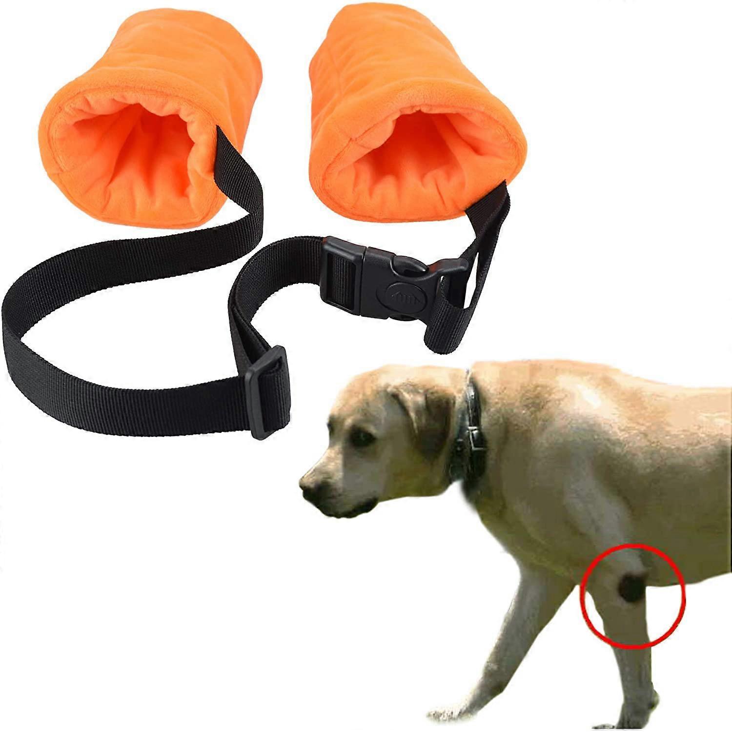 Fleece dog elbow pad with cotton pad to prevent injuries.