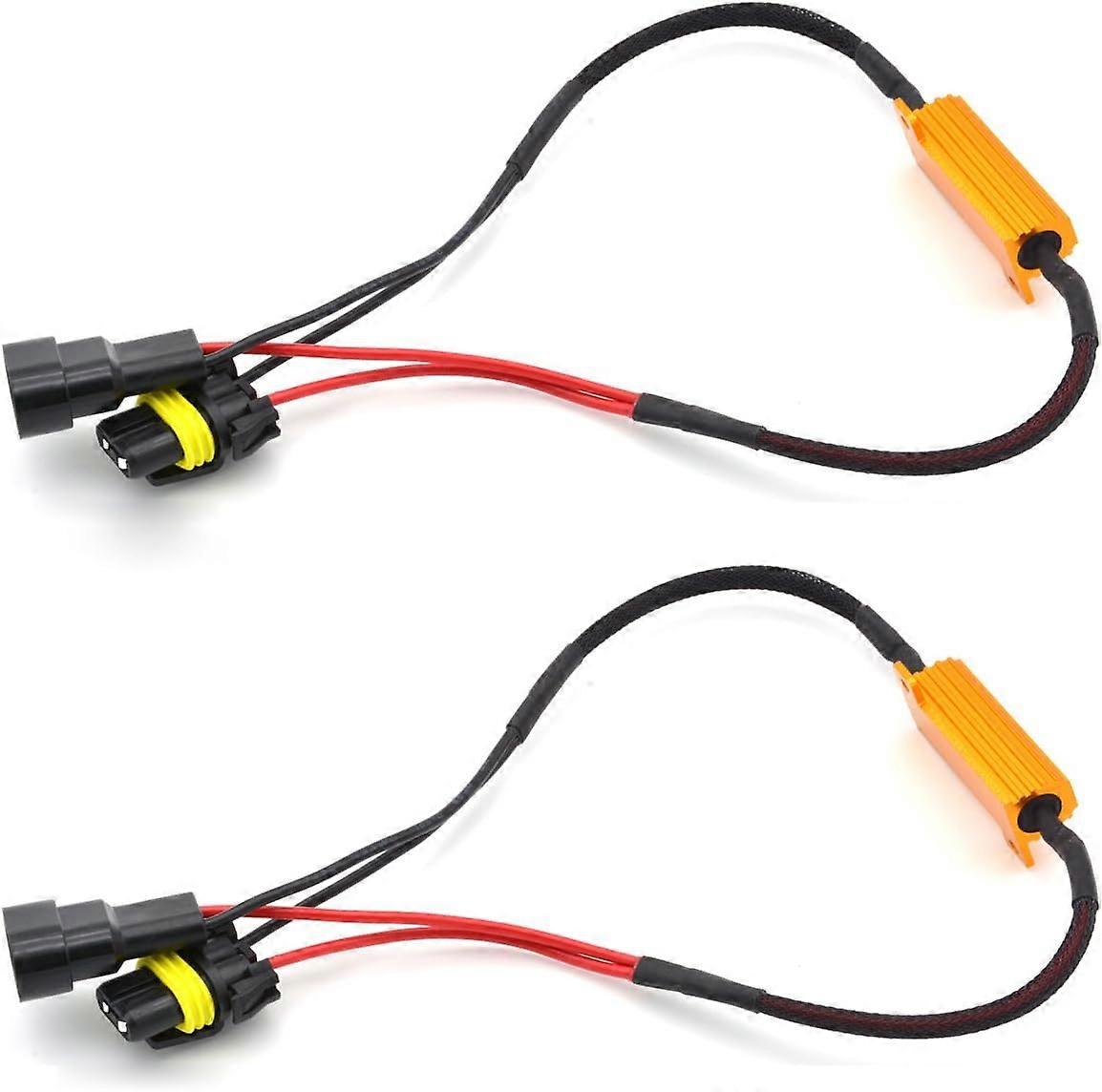 2 pcs 50W 8 Ohm 9006 9005 Load Resistor Connector Automotive LED Turn Signal Bulb Fog Light Daytime Running Light Error Free Eliminator Capacitor