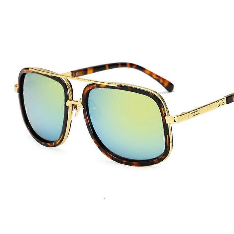 Classic Brand Designer Flat Top Mirror Sun Glasses Square Gold Male Female Superstar Oversized Men Sunglasses Women