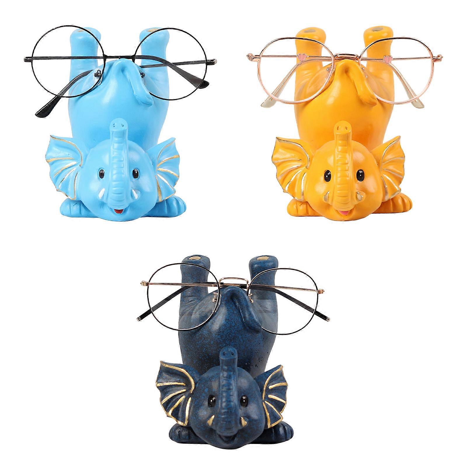 Cute Elephant Figurines Glasses Holder Resin Statues Eyeglasse Display Stand