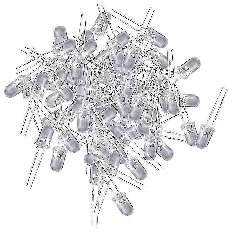 100 pcs 5mm Warm White LED Diode Lights DC 3V 20mA Bulb Lamps Electronics Components Light Emitting Diodes [JKW]