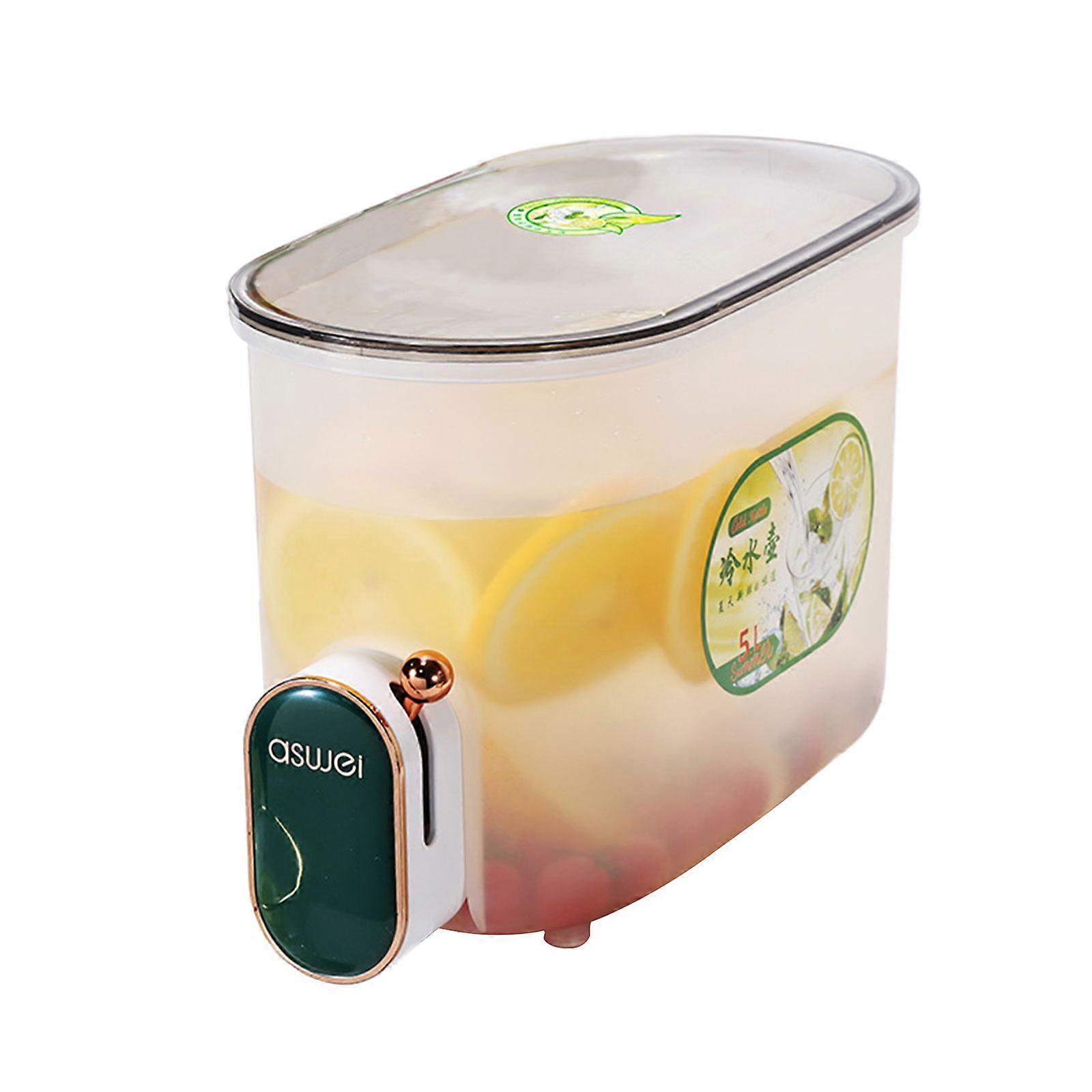 Nouveau distributeur de boissons de mise à niveau de 5 L pour les fêtes - Distributeur de boissons en pot avec robinet sans fuite, transparent pour cocktail de bière de thé glacé