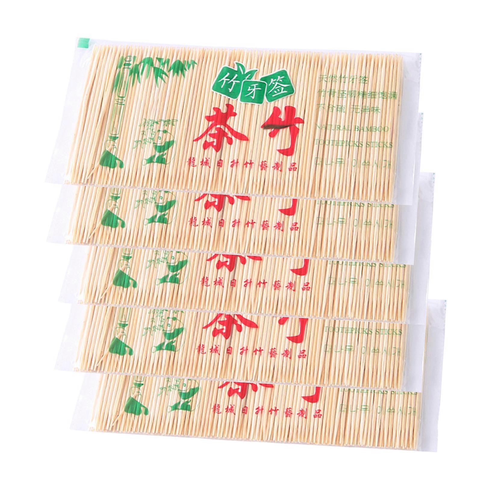 1000Pcs/Set Practical Dual-side Use Toothpick Eco-friendly Labor-saving Bamboo Dinner Toothpick for Home