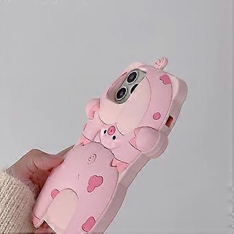 Cover Per IPhone 13 Pro Max Con Catena E Anatre 3D – Custodia TPU Morbida Antiurto Con Design Kawaii – Fondo Colorato E Originale Per Donna E Ragazza