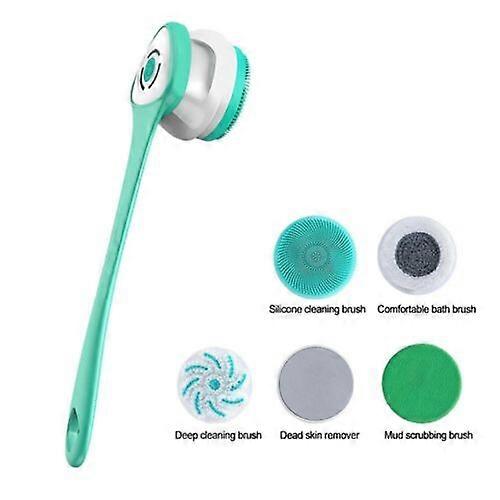 Elektrisk uppladdningsbar kroppsborste Långt handtag Baddusch ryggskrubber
