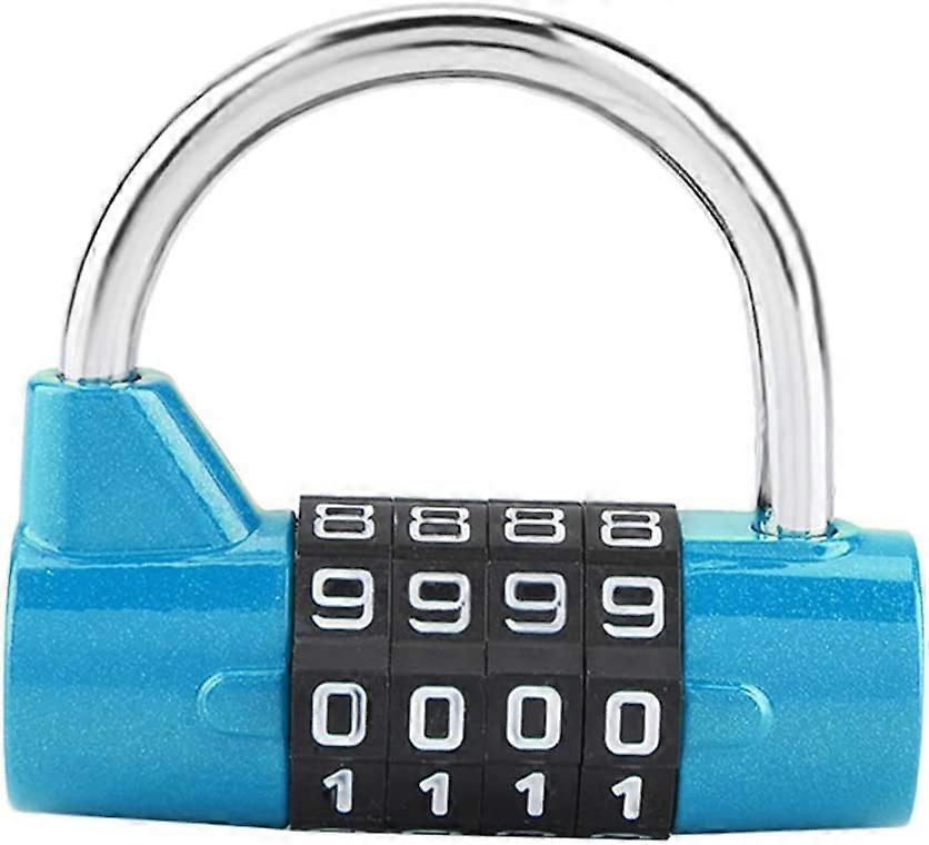 4 Digit Code Combination Lock Gym Locker Password Security Lock for Gym School Travel Suitcase for Employees (Blue)