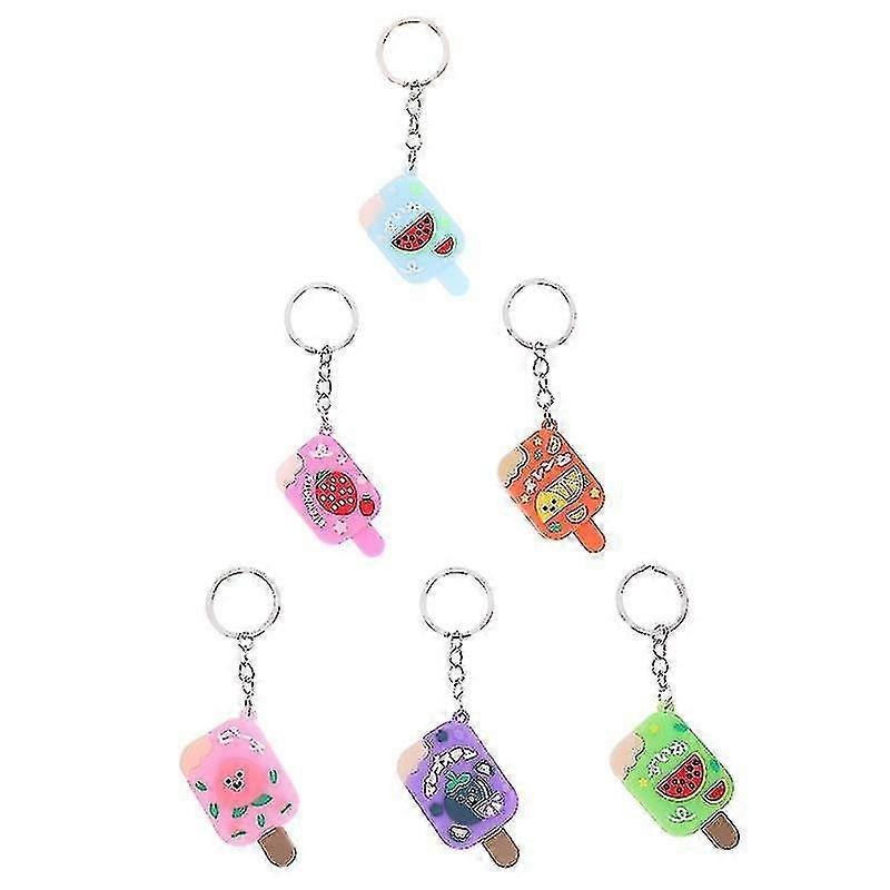 Unisex Keychains 6 Piece Ice Cream Themed Keychains