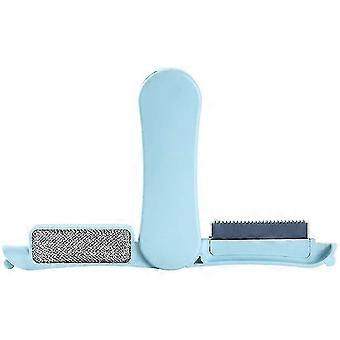 Multifunctionele Draagbare Opvouwbare Borstel 2-in-1 Dubbele Borstelkop Kledingschraper Navy